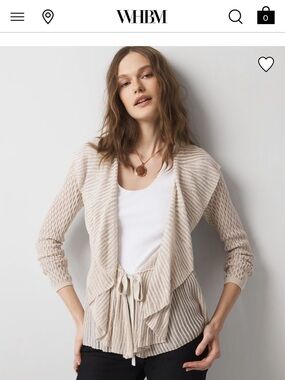 White House Black Market Open-Front Tie-Waist Cardigan